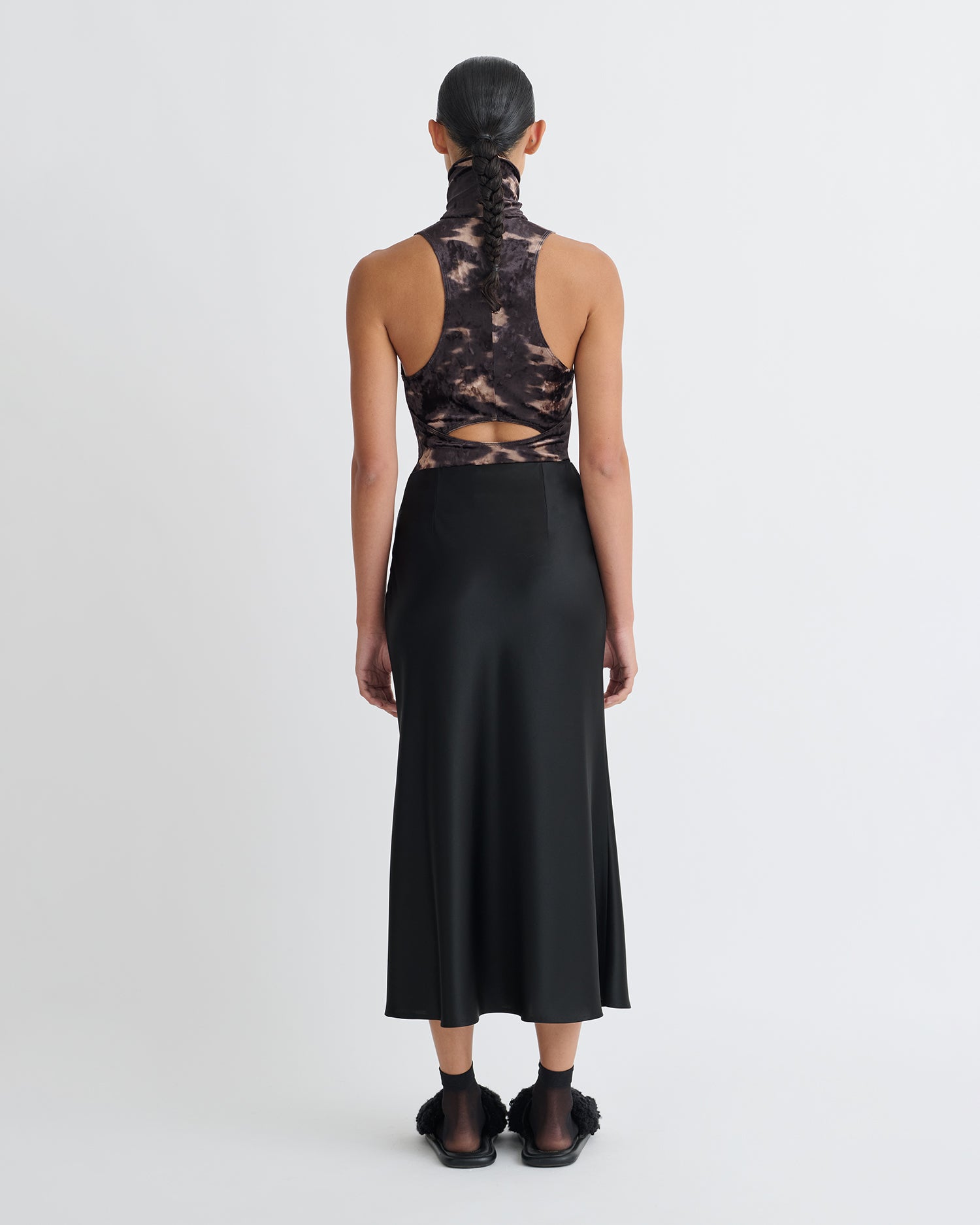 Sula - Stretch Velvet Sleeveless Top - Midnight Mocha Brown