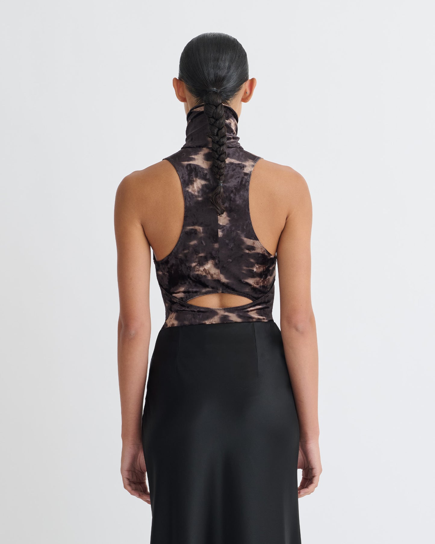 Sula - Stretch Velvet Sleeveless Top - Midnight Mocha Brown