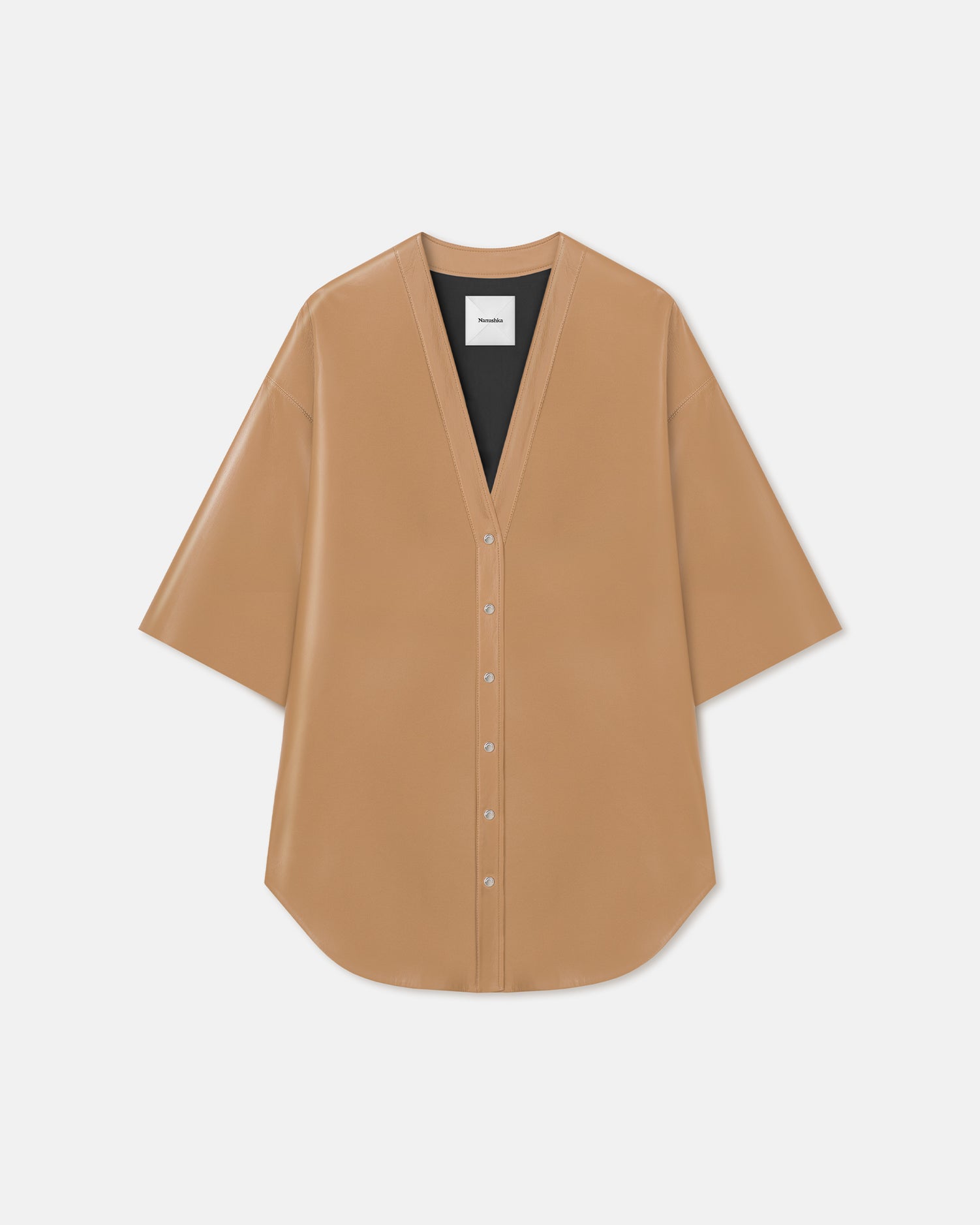 Ingar - Okobor™ Alt-Leather Mini Dress - Oak