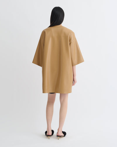 Ingar - Okobor™ Alt-Leather Mini Dress - Oak