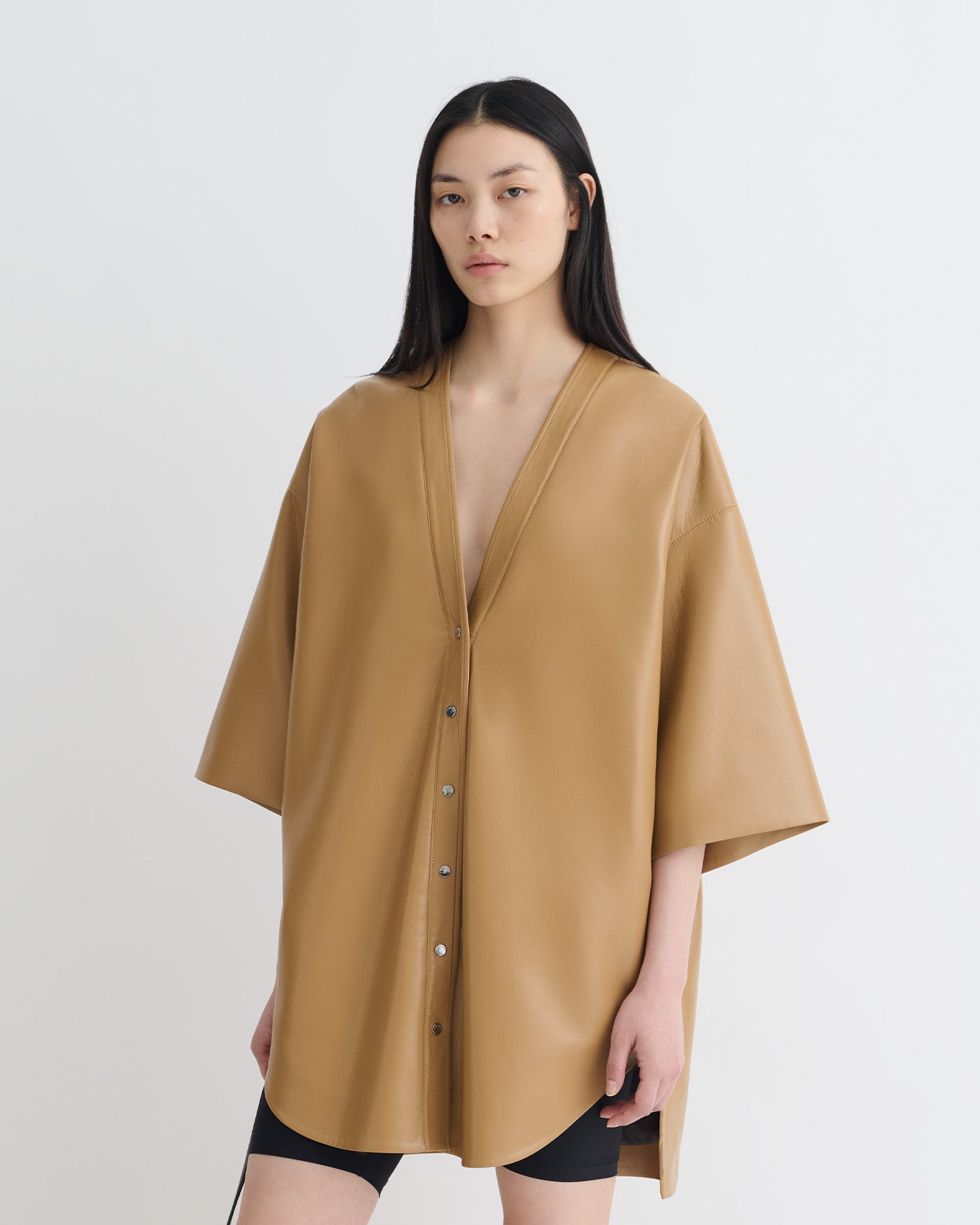 Ingar - Okobor™ Alt-Leather Mini Dress - Oak