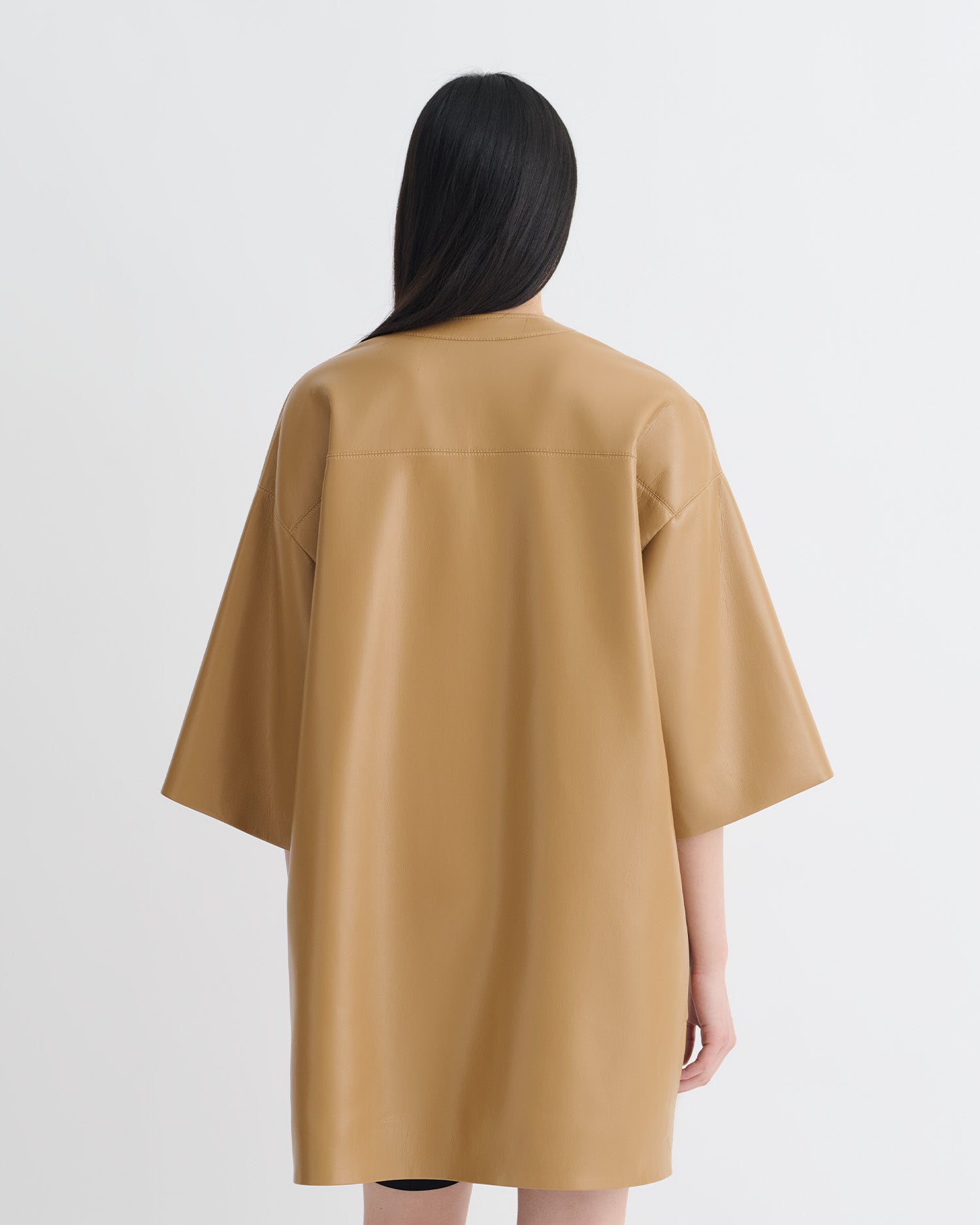 Ingar - Okobor™ Alt-Leather Mini Dress - Oak