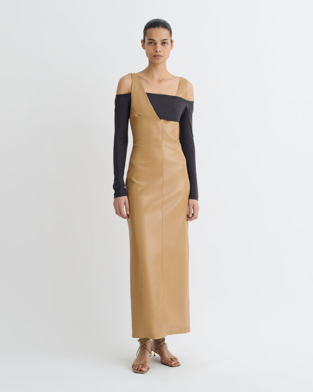 nanushka faux leather dress Iwona - Okobor Alt-Leather Midi Dress