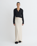 Scylla - Mesh Jersey and Slip Satin Dress - Creme/Black