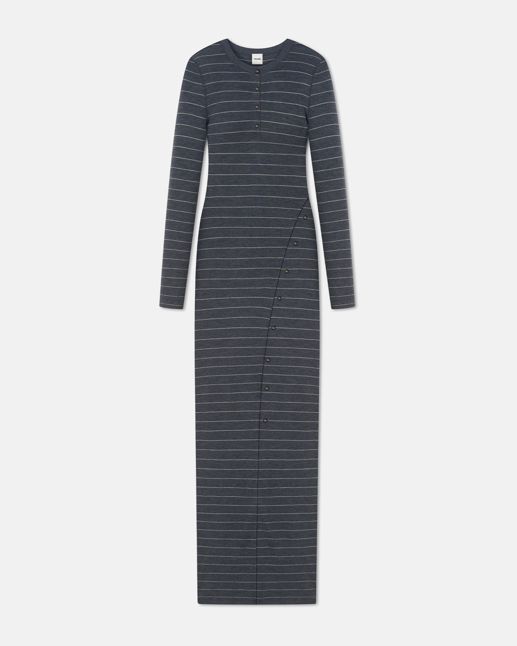 Dakoa - Striped Terry Merino Maxi Dress - Grey Stripe