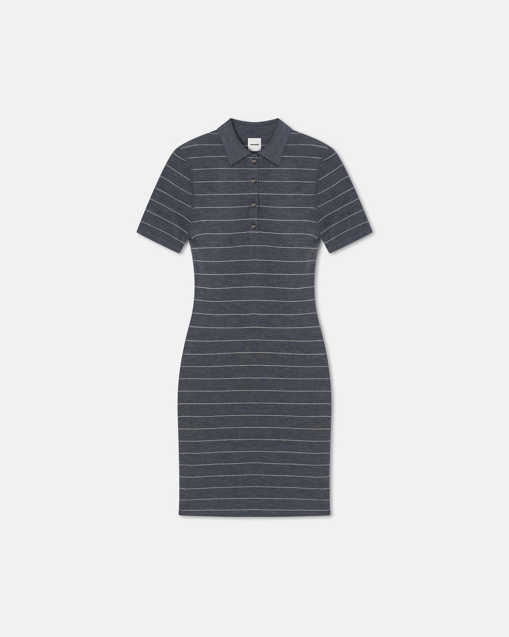 Safiyah - Striped Terry Merino Mini Dress - Grey Stripe