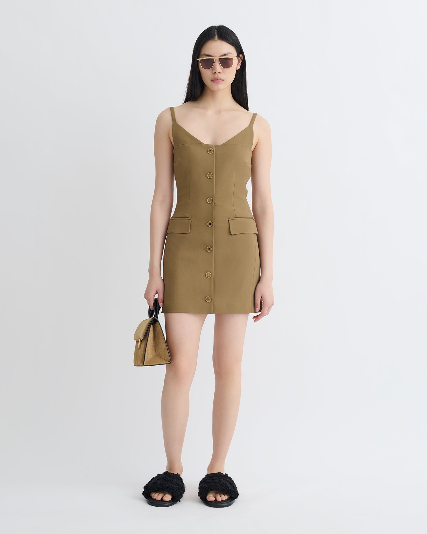 Peitho - Tailored Mini Dress - Brown