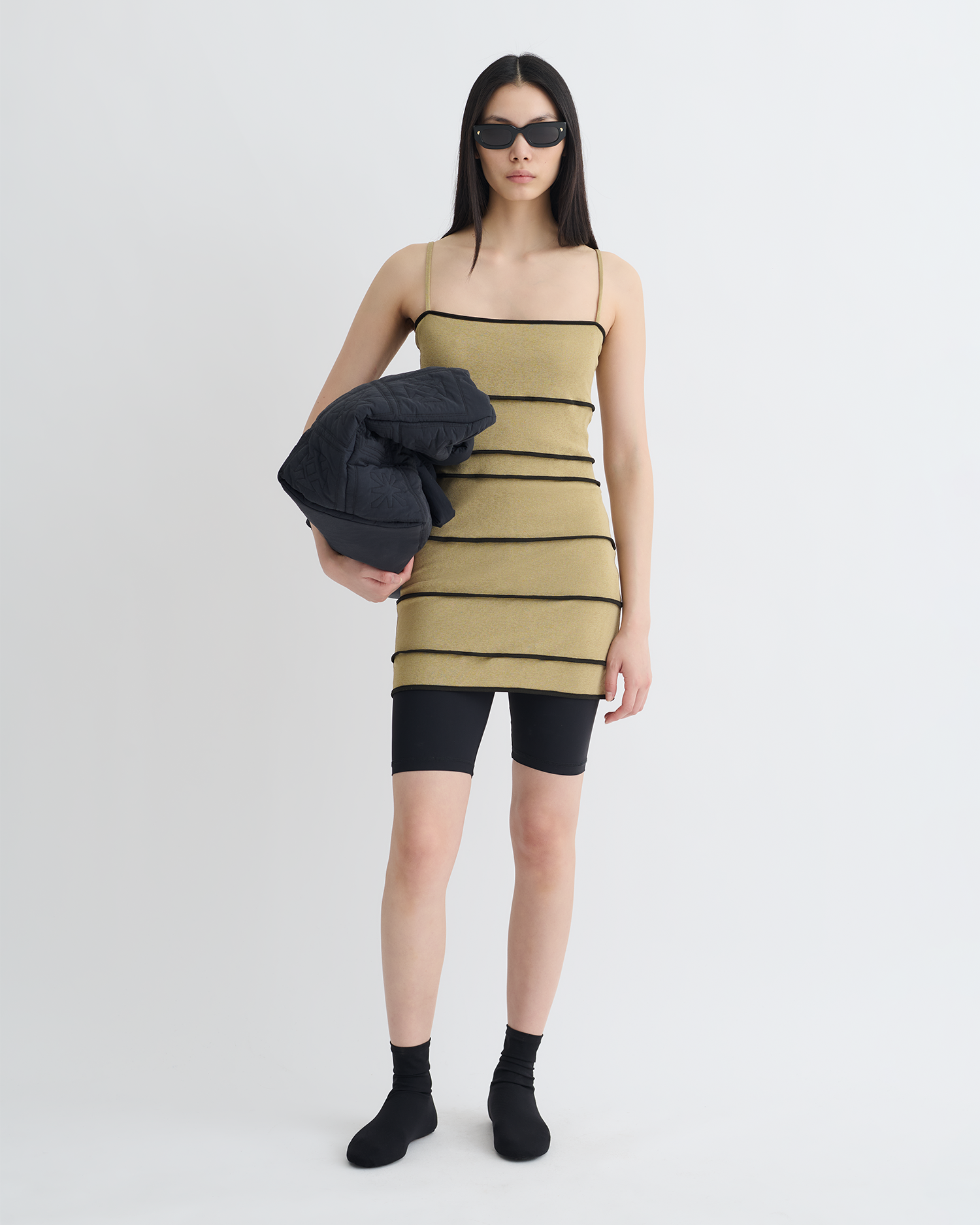 Alula - Mesh Jersey Mini Dress - Sand/Anthracite