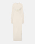 Linora - Draped Wool Jersey Midi Dress - Creme
