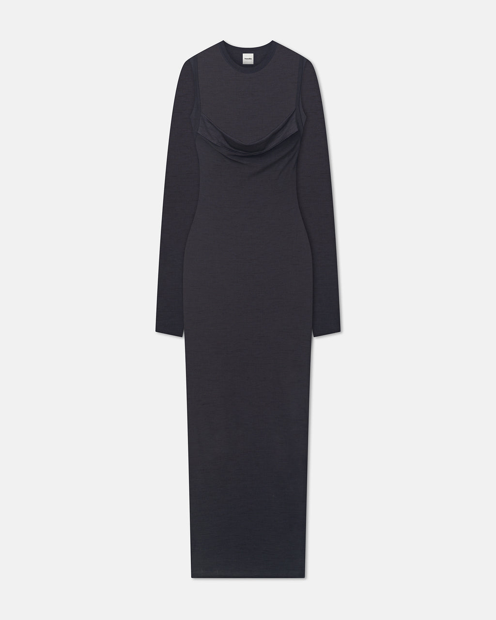 Linora - Draped Wool Jersey Midi Dress - Grey