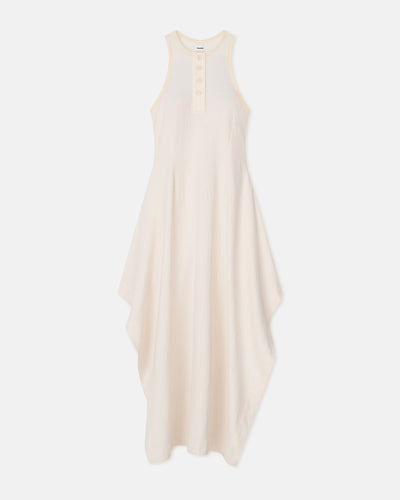 Thoosa - Draped Crepe Melange Midi Dress - Creme