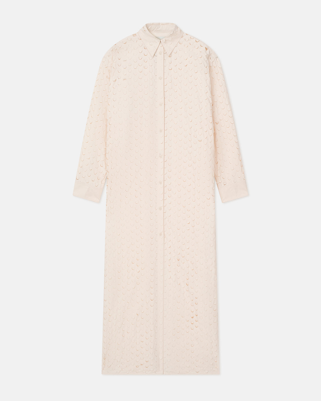 Brizo - Laser-Cut Heavy Poplin Shirt Dress - Creme