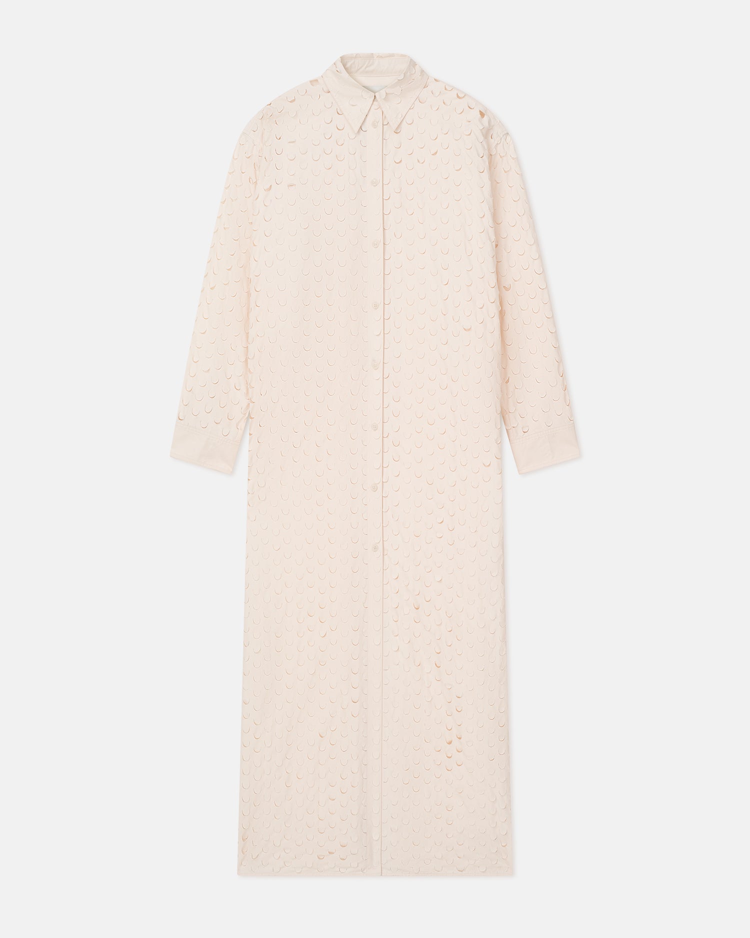 Brizo - Laser-Cut Heavy Poplin Shirt Dress - Creme