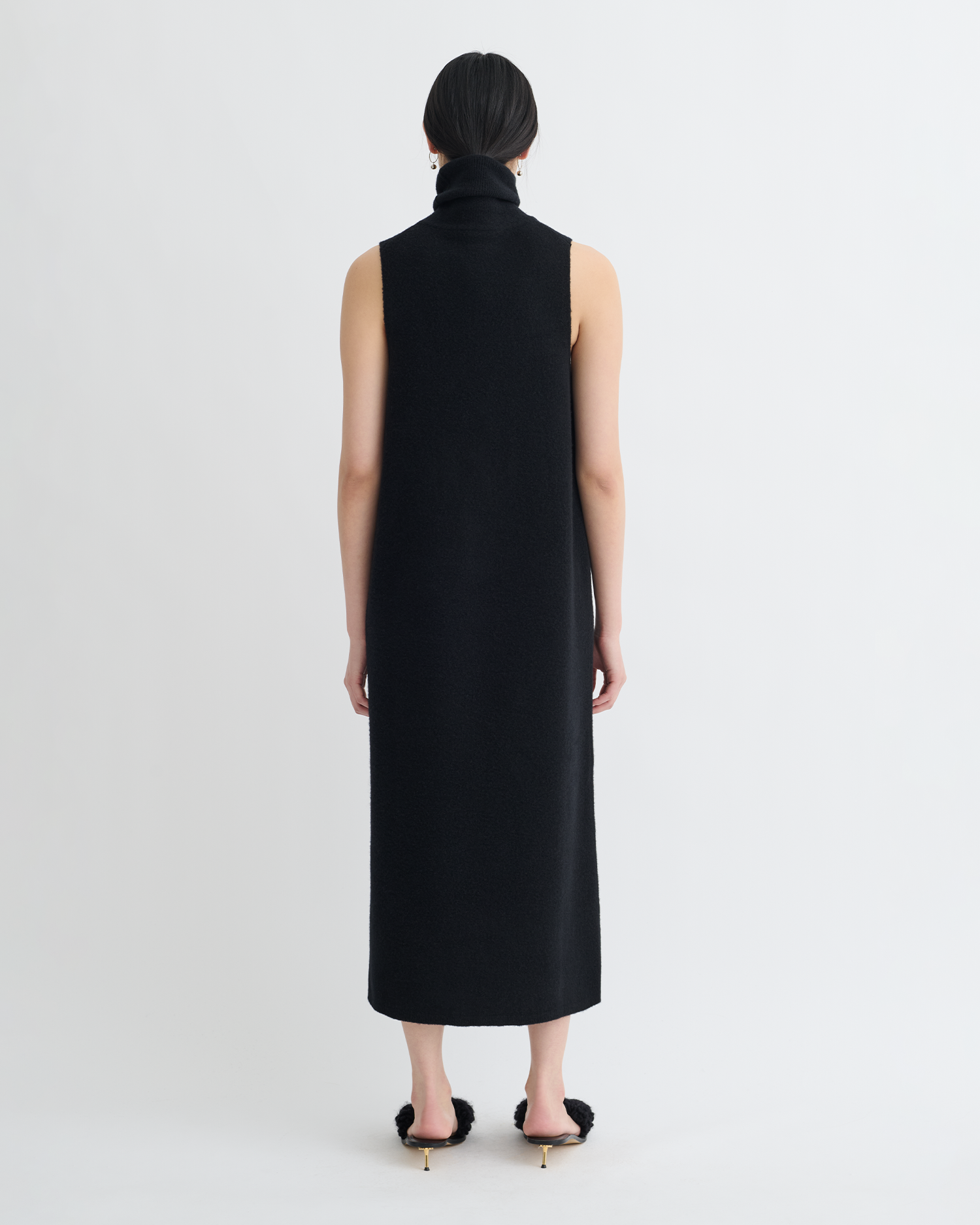 Jessam - Merino Wool Turtleneck Dress - Black/Roses Nanushka Jessam - Merino Wool Turtleneck Dress - Black/Roses Nanushka