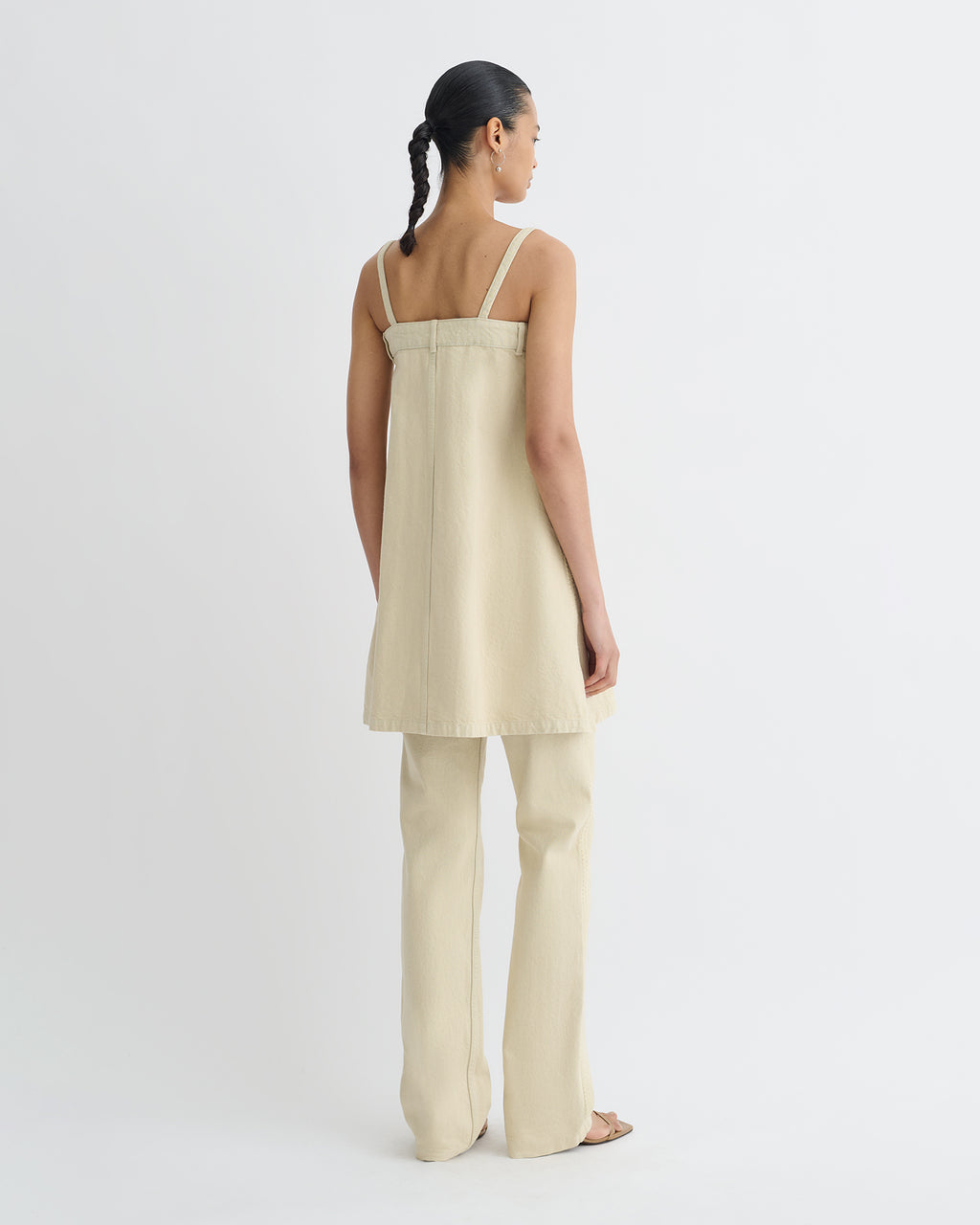 Lidwina - Denim mini dress - Beige