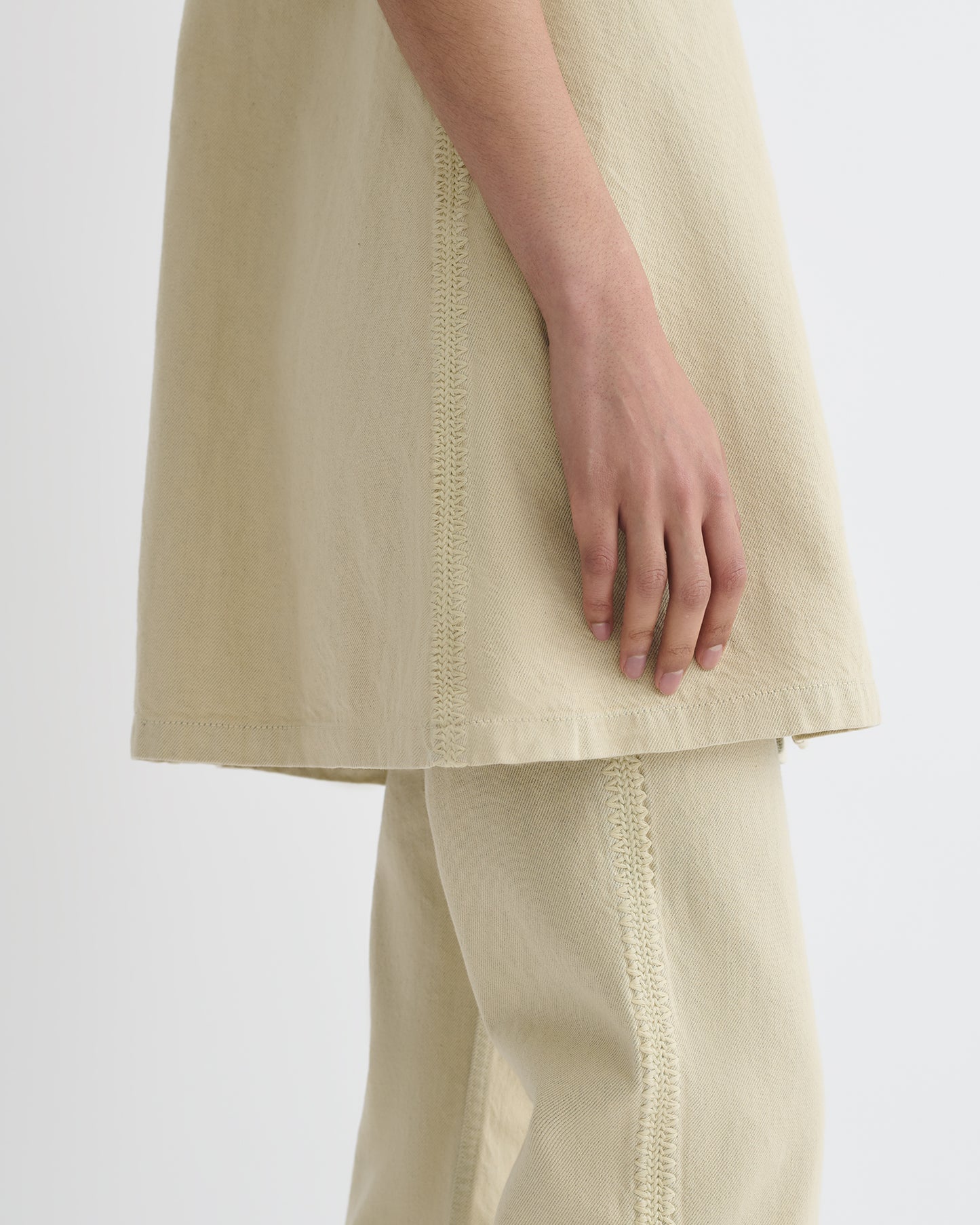 Lidwina - Denim Mini Dress - Beige