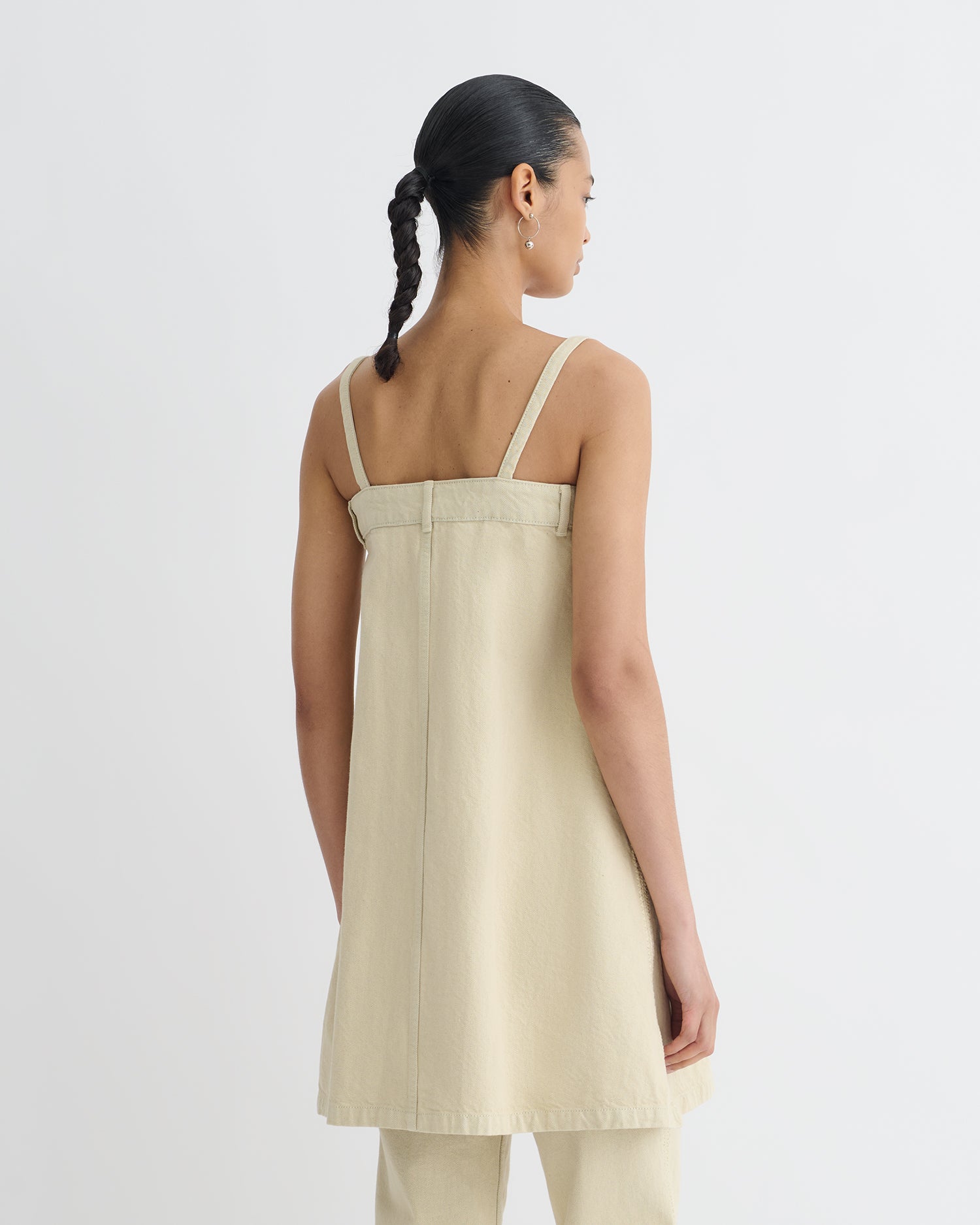 Lidwina - Denim Mini Dress - Beige