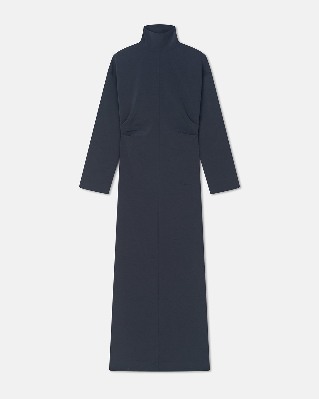 Jasmon - Draped Paper Jersey Turtleneck Dress - Dusty Blue