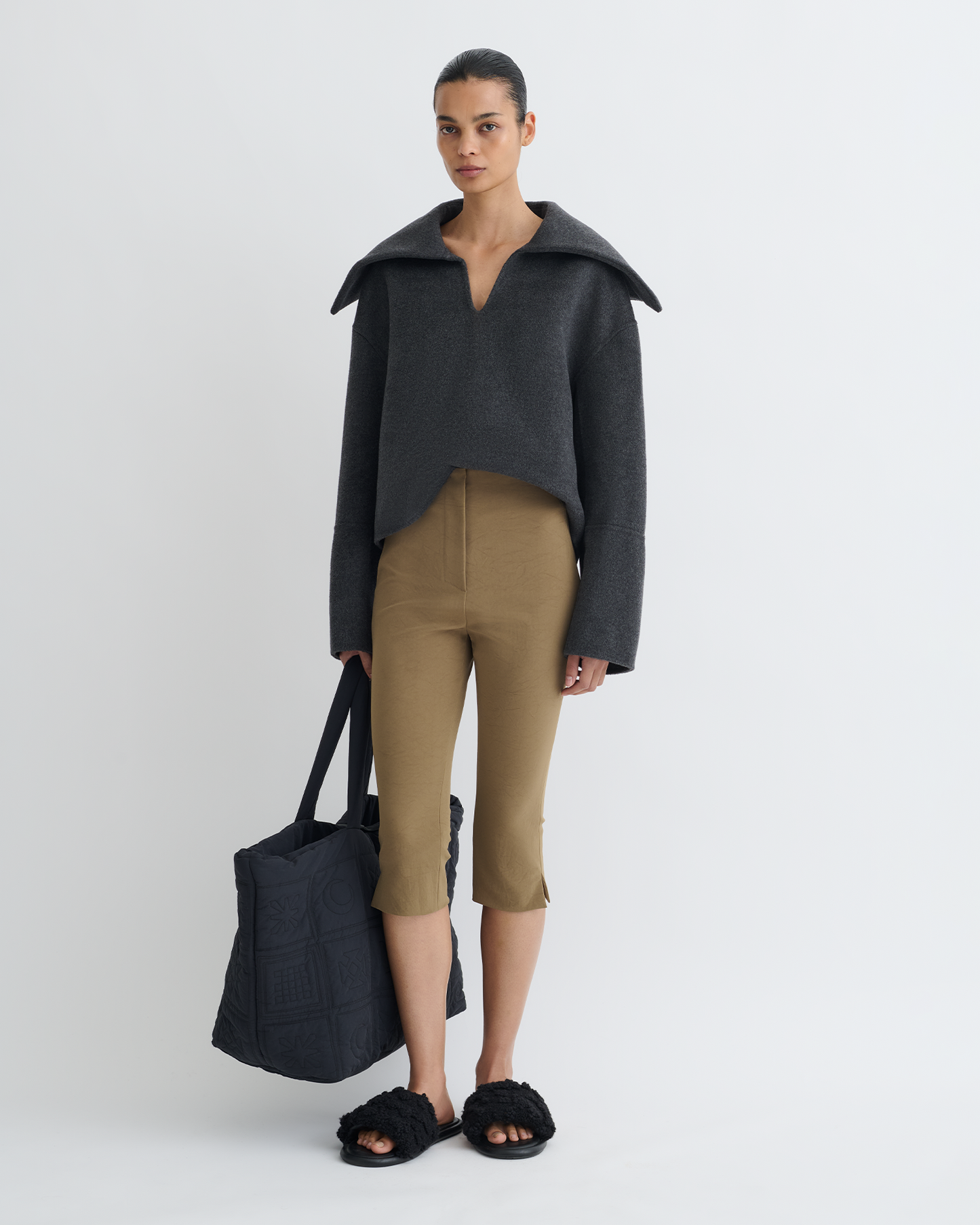 Maxe - Double Wool Jacket - Grey Melange