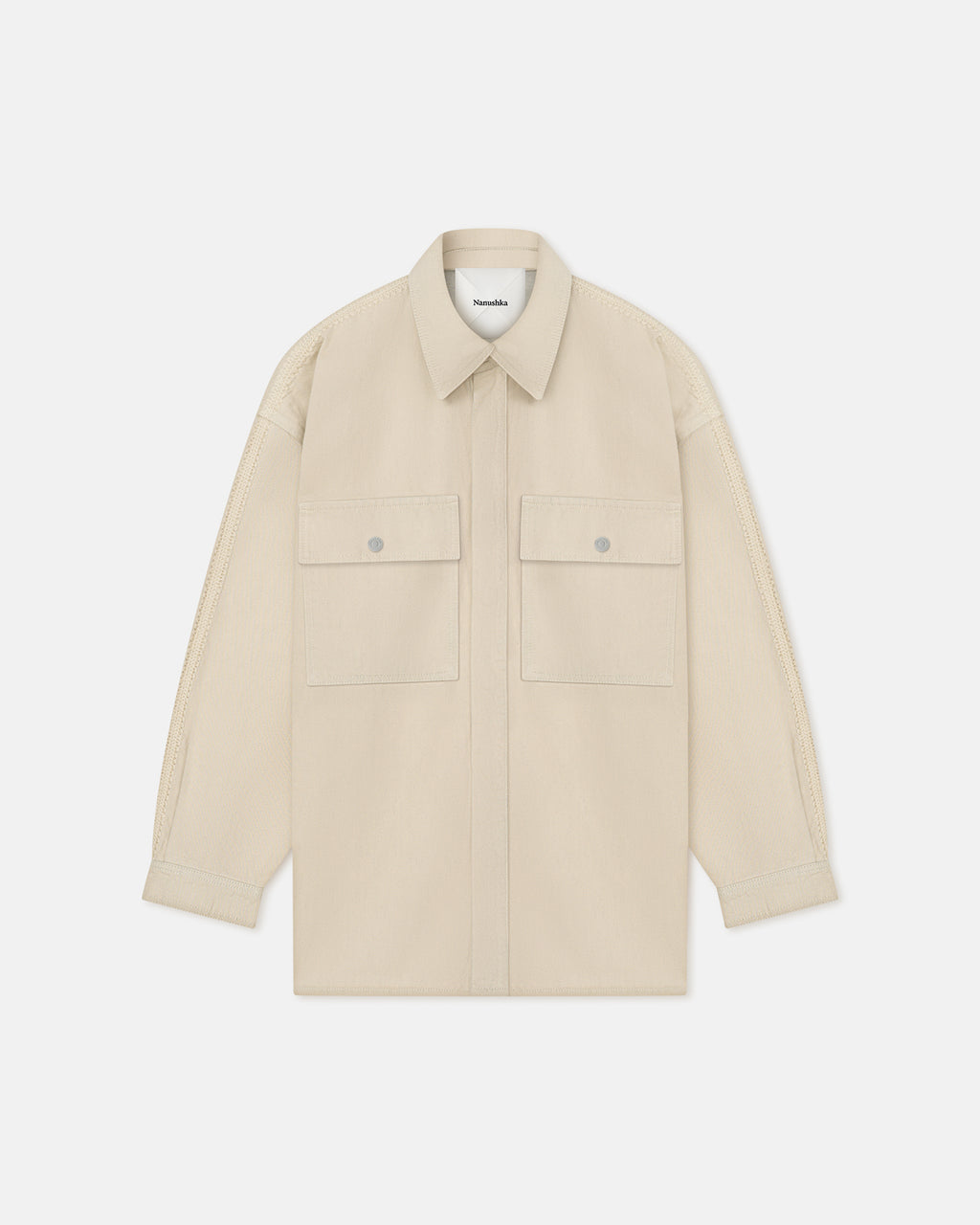Mariann - Oversized denim shirt - Beige