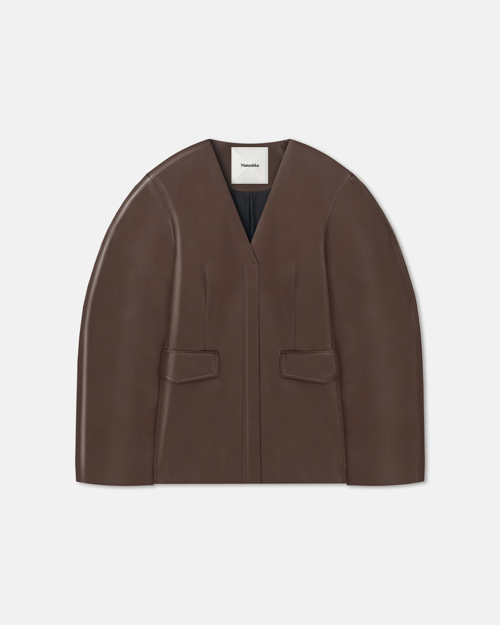 Erina - Regenerated Leather Jacket - Chocolate
