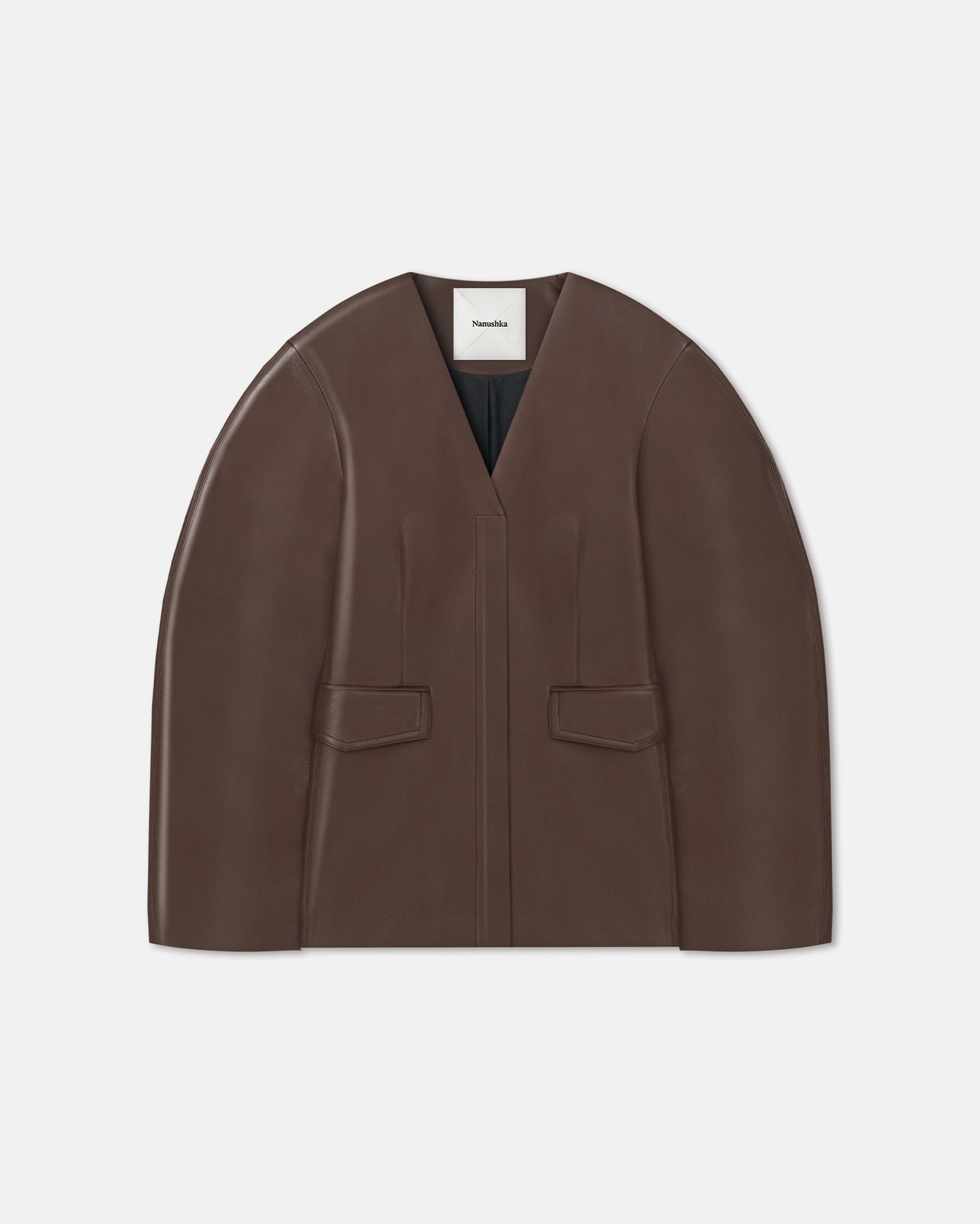 Erina - Regenerated Leather Jacket - Chocolate