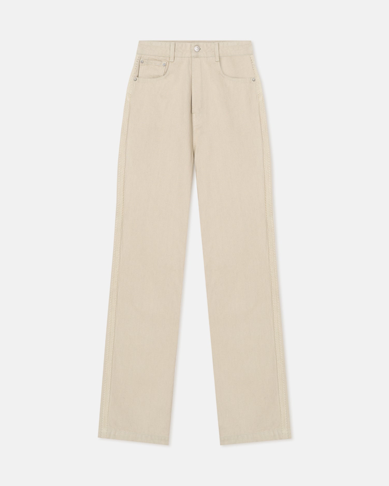Seldes - Crochet-Trimmed Jeans - Beige