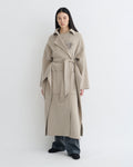 Salima - Double Wool Robe Coat - Stone