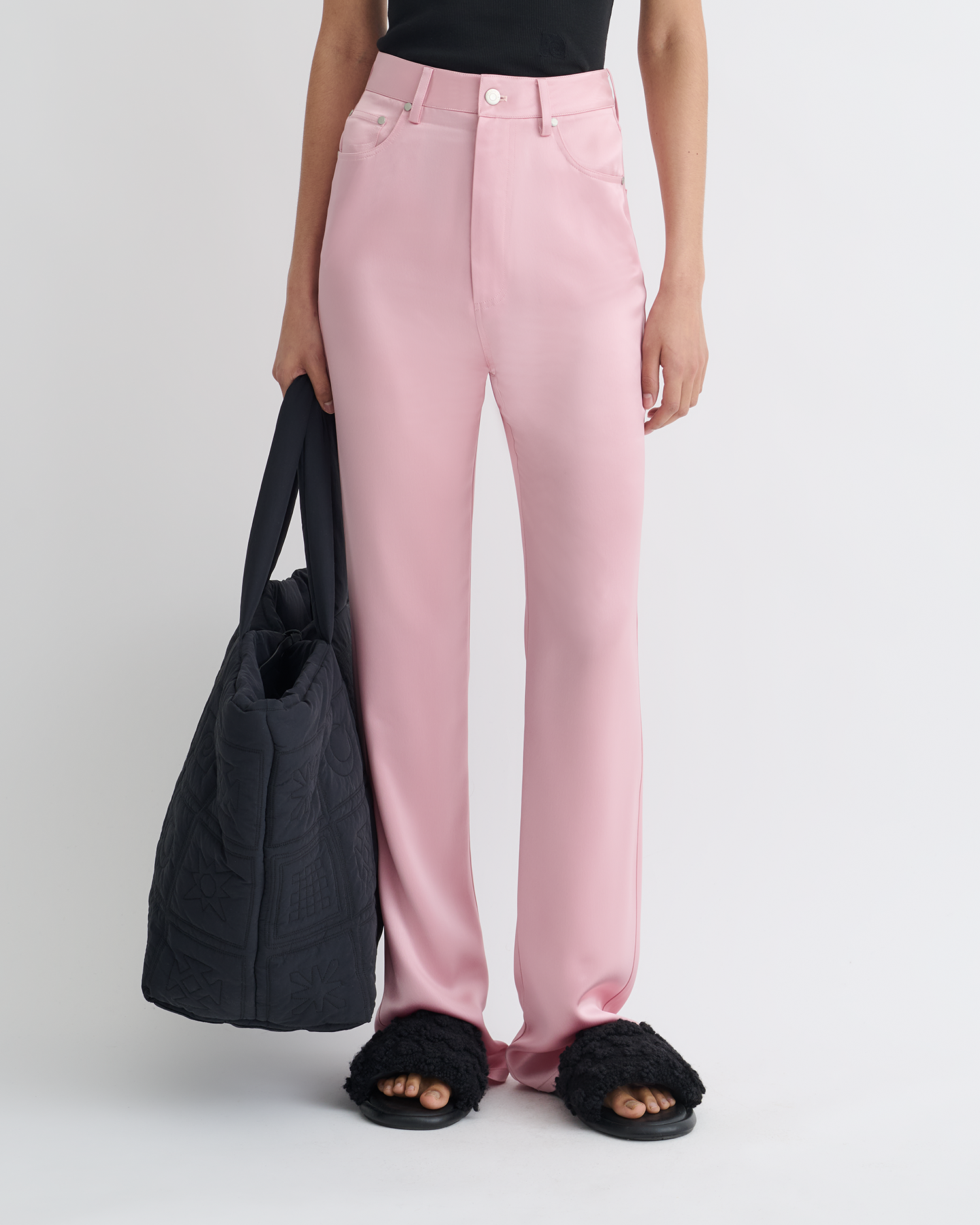 Tita - Slip Satin Pants - Pink