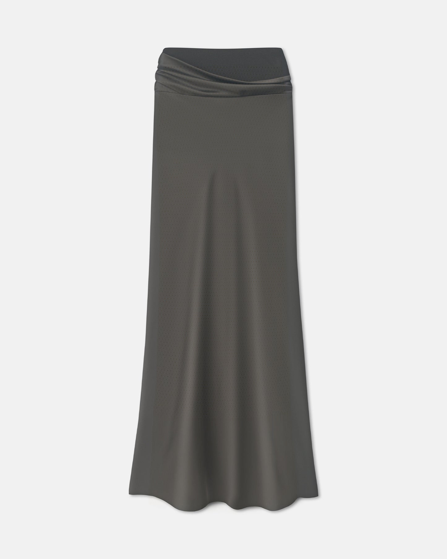Letto - Mesh Jersey and Slip Satin Skirt - Dark Green/Anthracite