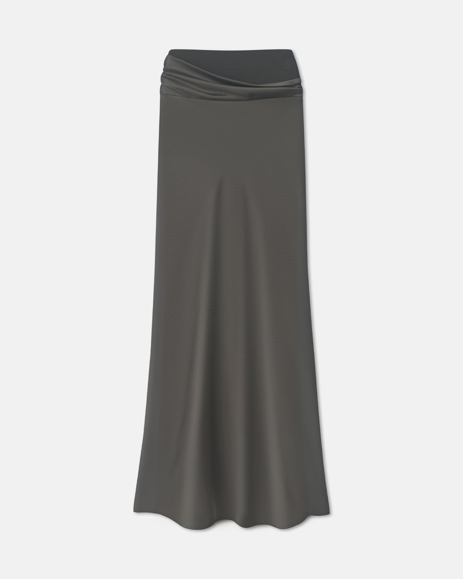 Letto - Mesh Jersey and Slip Satin Skirt - Dark Green/Anthracite