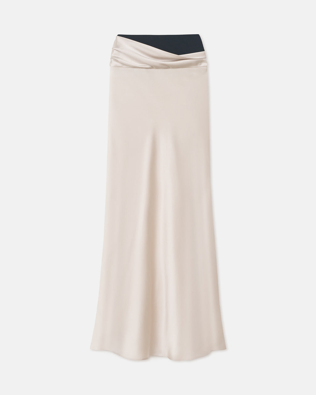 Letto - Mesh Jersey and Slip Satin Skirt - Creme/Black