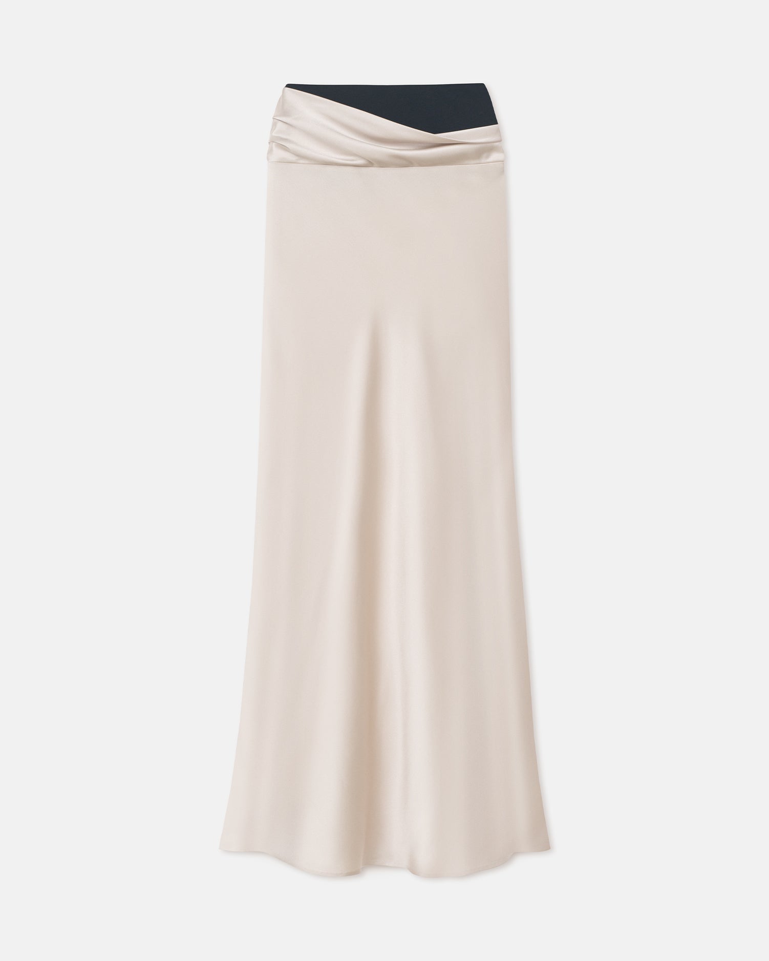 Letto - Mesh Jersey and Slip Satin Skirt - Creme/Black