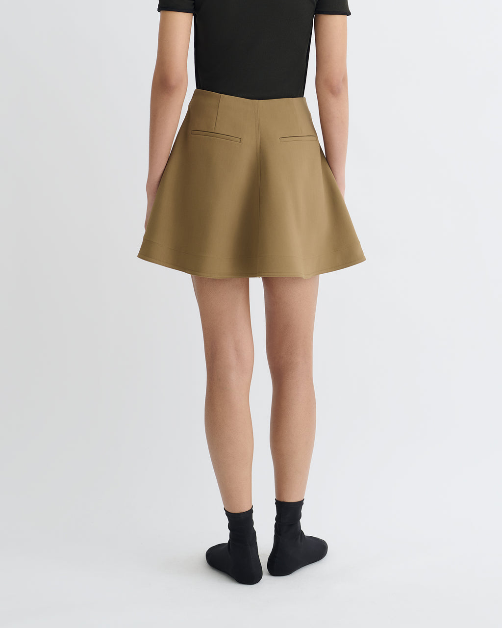 Tenna - Tailored A-Line Mini Skirt - Brown