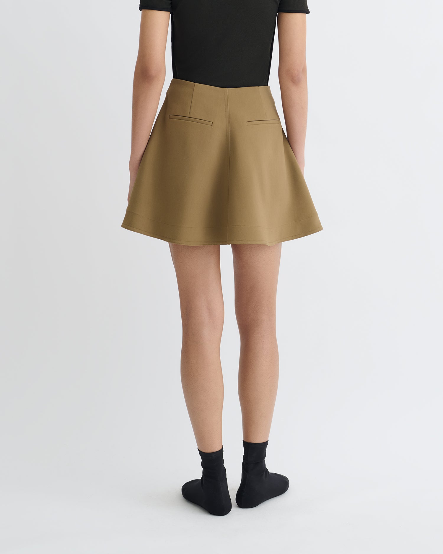 Tenna - Tailored A-Line Mini Skirt - Brown