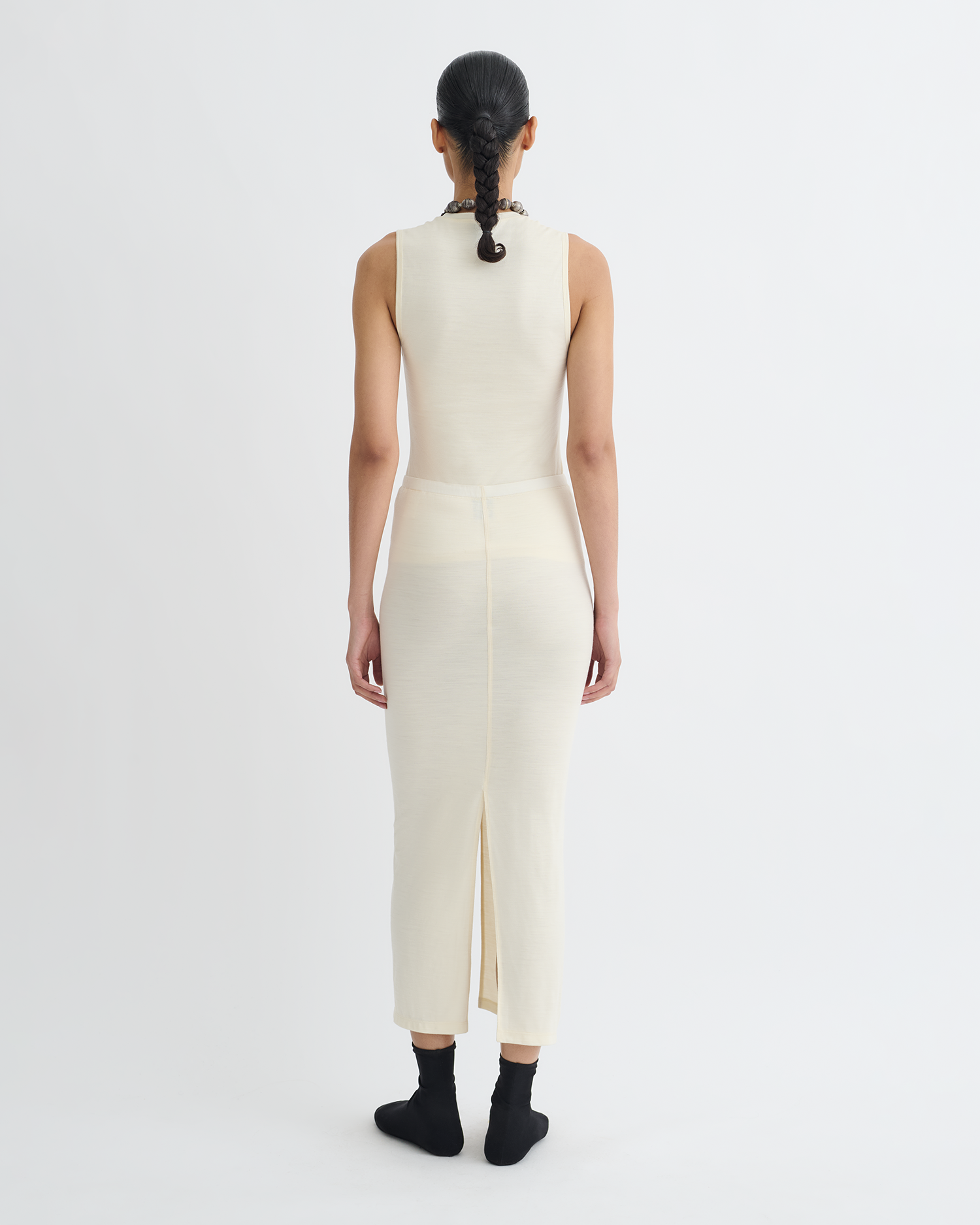 Rafa - Wool Jersey Midi Skirt - Creme