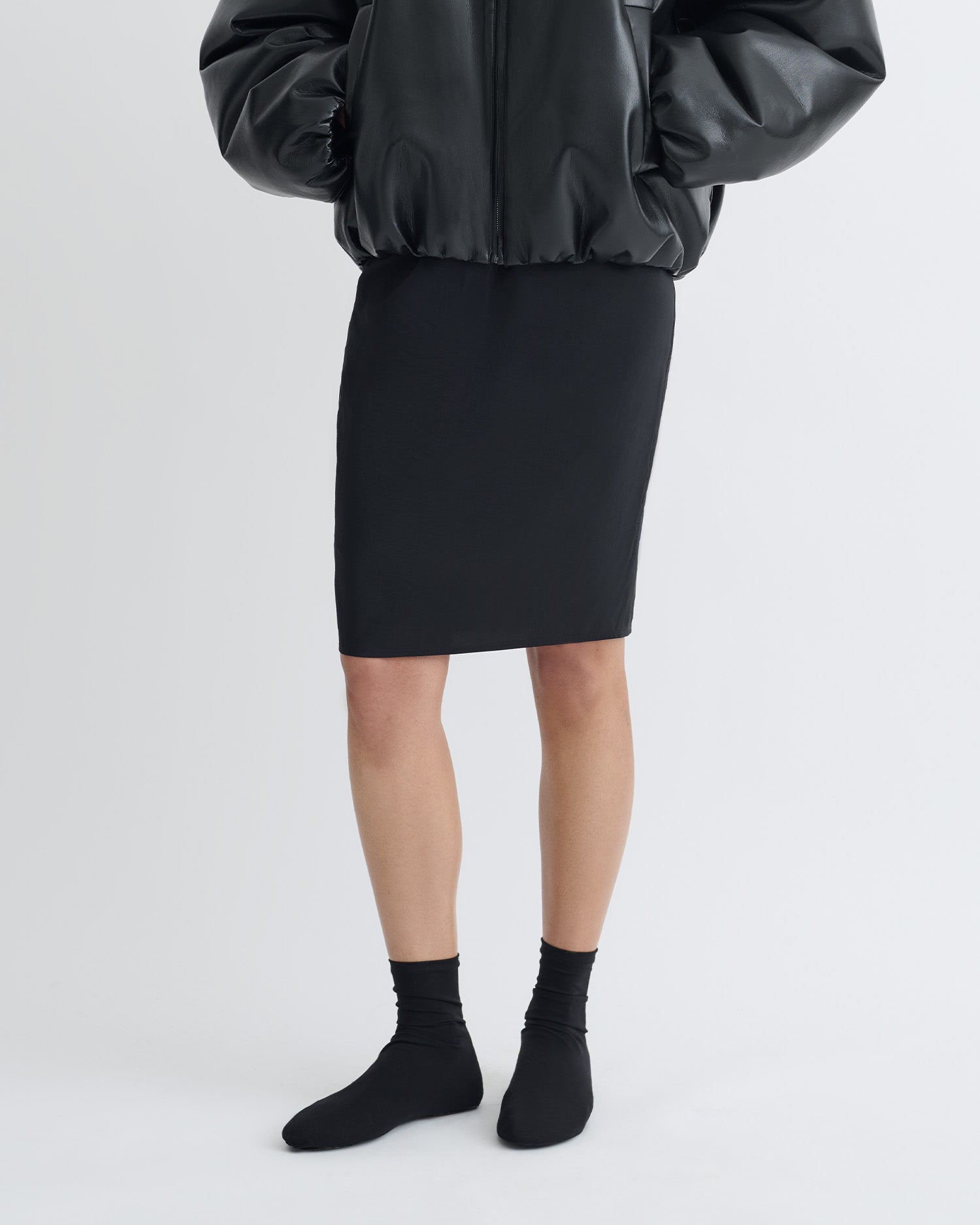 Kaiya - Glass Poplin Skirt - Black