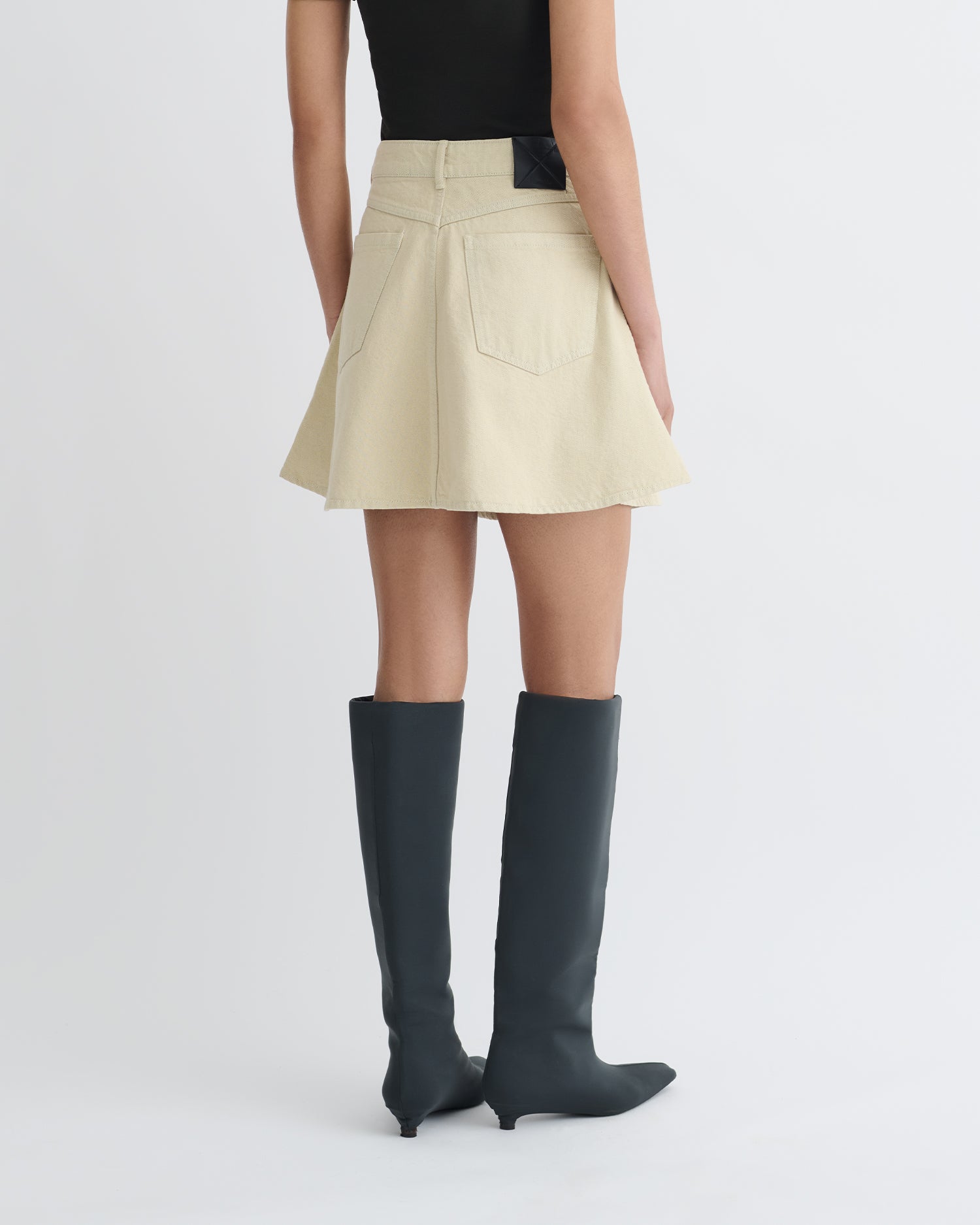 Neah - Denim Mini Skirt - Beige