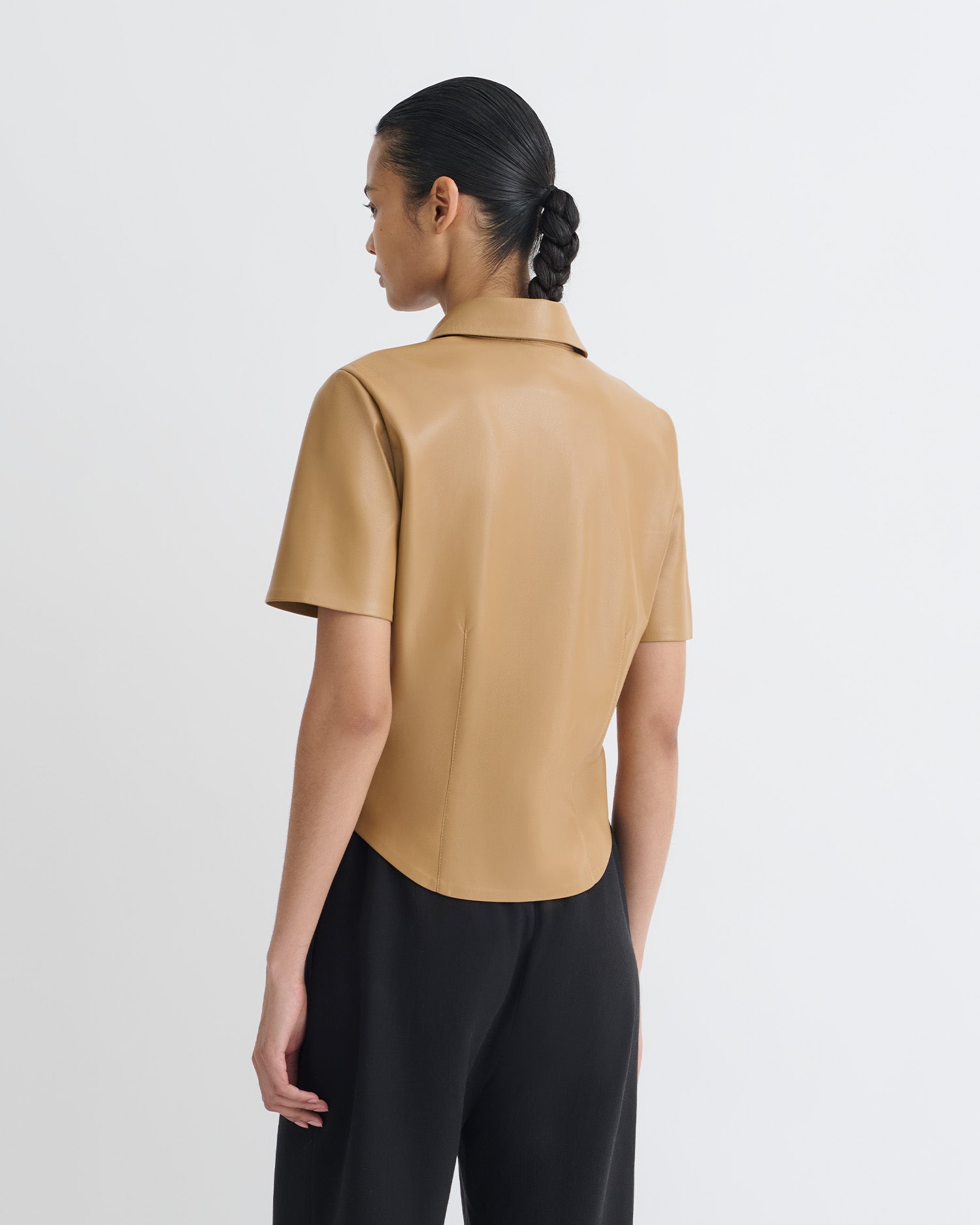 Clare - Okobor™Alt-Leather Shirt - Oak