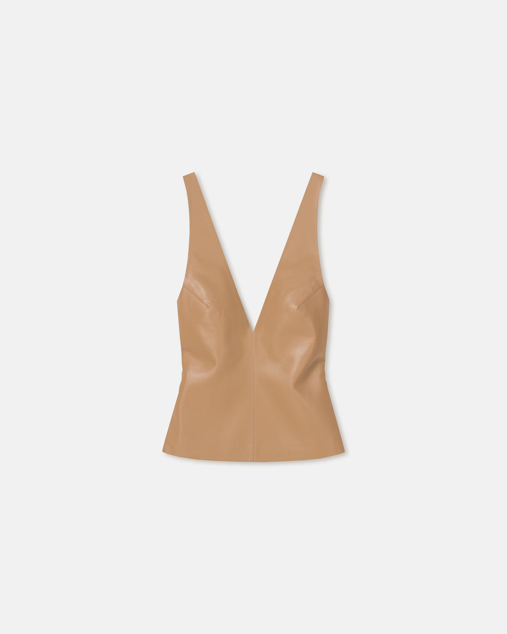 Ferr - Wool Jersey and Okobor™ Alt-Leather Top - Oak/Grey