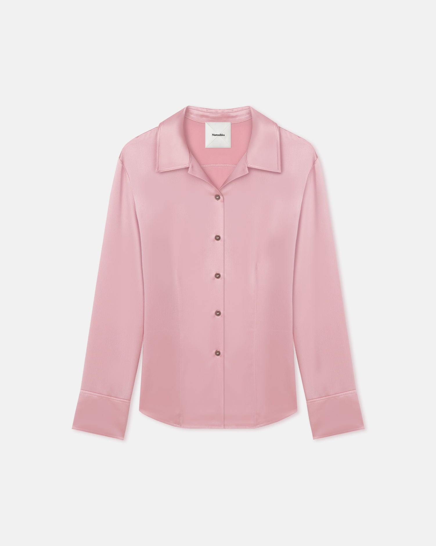 Nathalie - Slip Satin Shirt - Pink