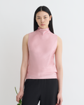 Colson - Slip Satin Turtleneck Top - Pink