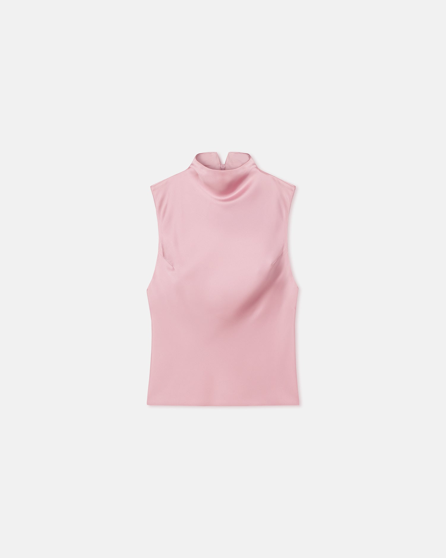 Colson - Slip Satin Turtleneck Top - Pink