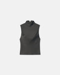 Colson - Slip Satin Turtleneck Top - Dark Green