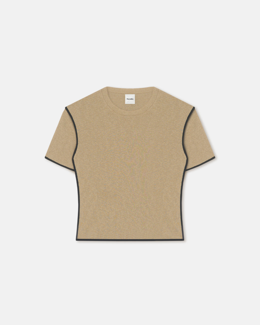 Sabelle - Cropped Mesh Jersey T-Shirt - Sand/Anthracite