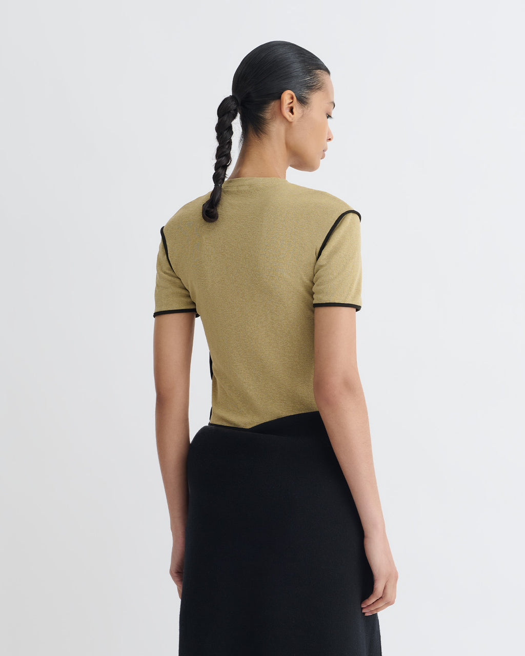 Sabelle - Cropped Mesh Jersey T-Shirt - Sand/Anthracite