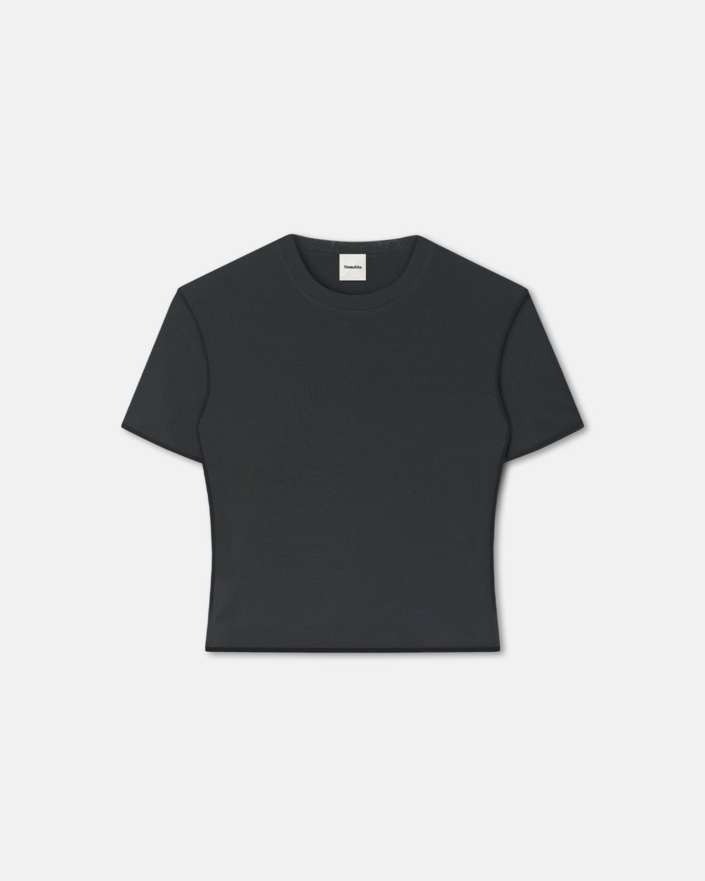 Sabelle - Cropped Mesh Jersey T-Shirt - Antracite/Black