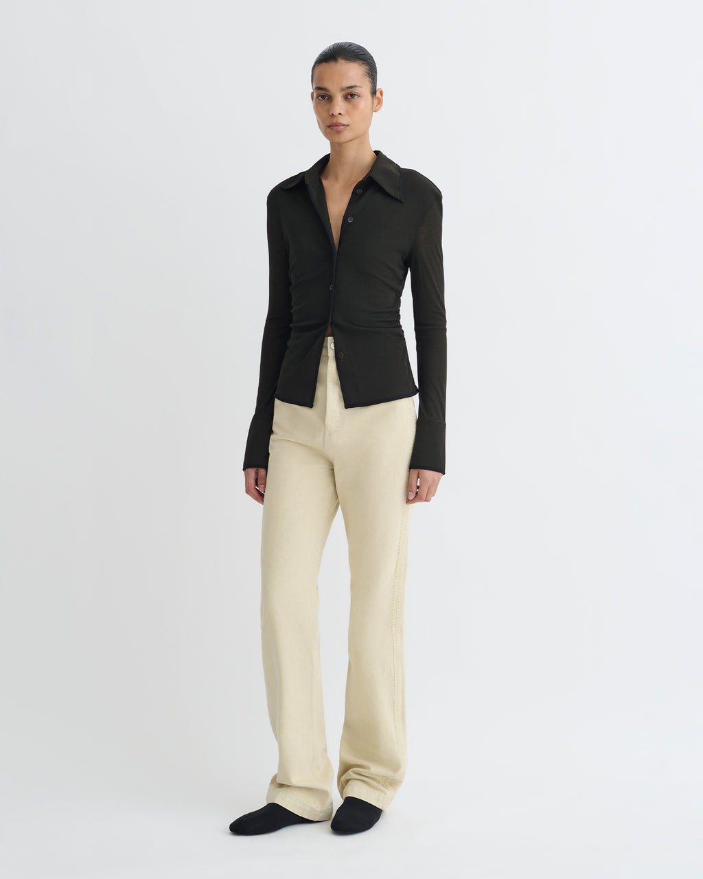 Idana - Mesh Jersey Shirt - Antracite/Black