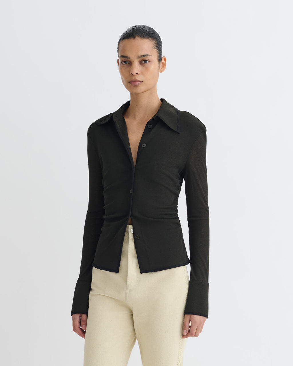 Idana - Mesh Jersey Shirt - Antracite/Black