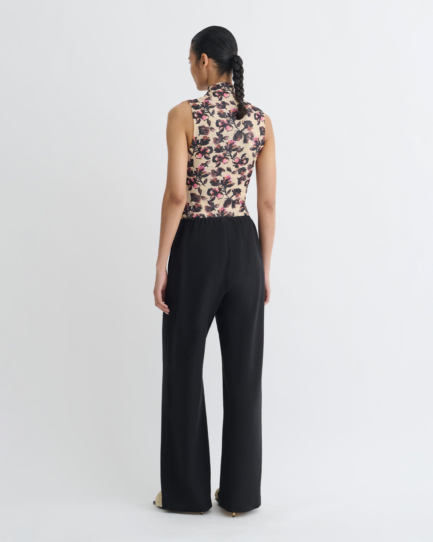 Annyka - Printed Mesh Jersey Top - Tapestry Floral